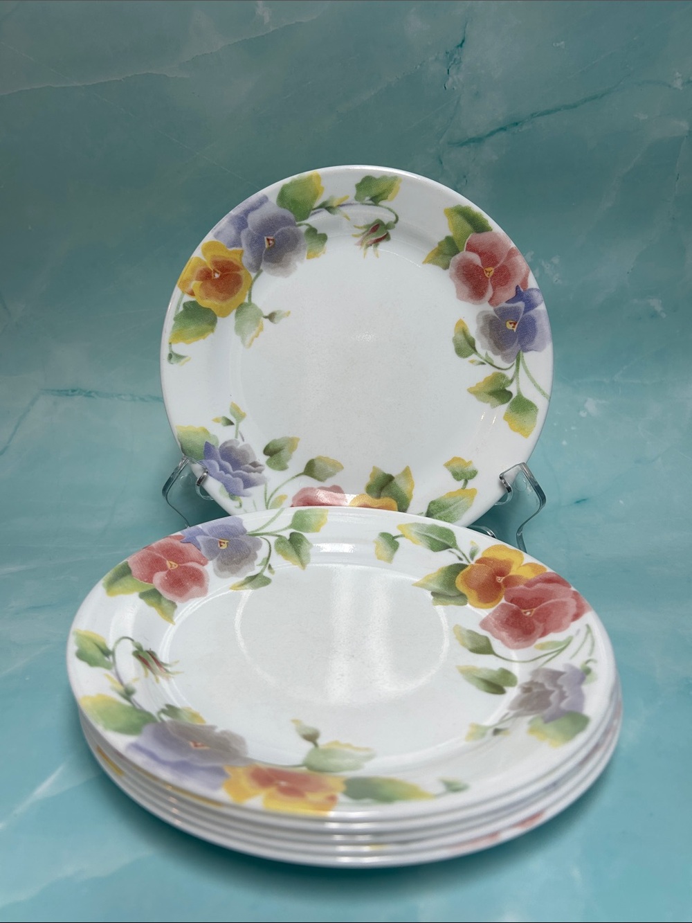 Lot Of 6 Summer Blush Corelle by Corning Dinnerware Salad Bread Plate 7 1/4”